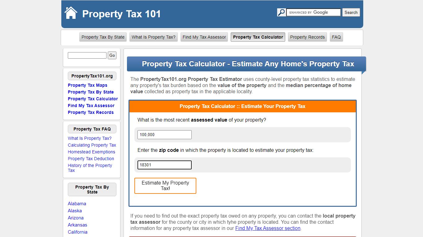 Property Tax Calculator